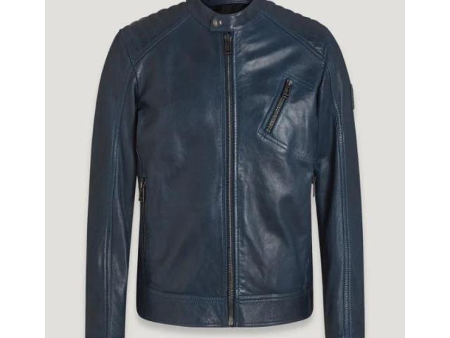 V Racer Jacket Cheviot Leather Insignia Blue - 1